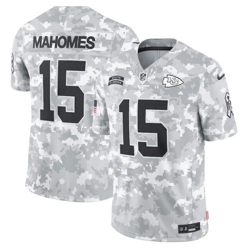 Men Kansas City Chiefs #15 Mahomes Nike Arctic Camo 2024 Salute to Service Limited NFL Jersey->kansas city chiefs->NFL Jersey